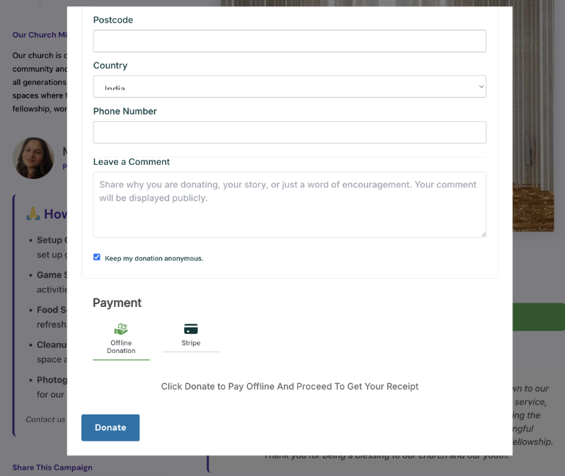 Anonymous option with comment
