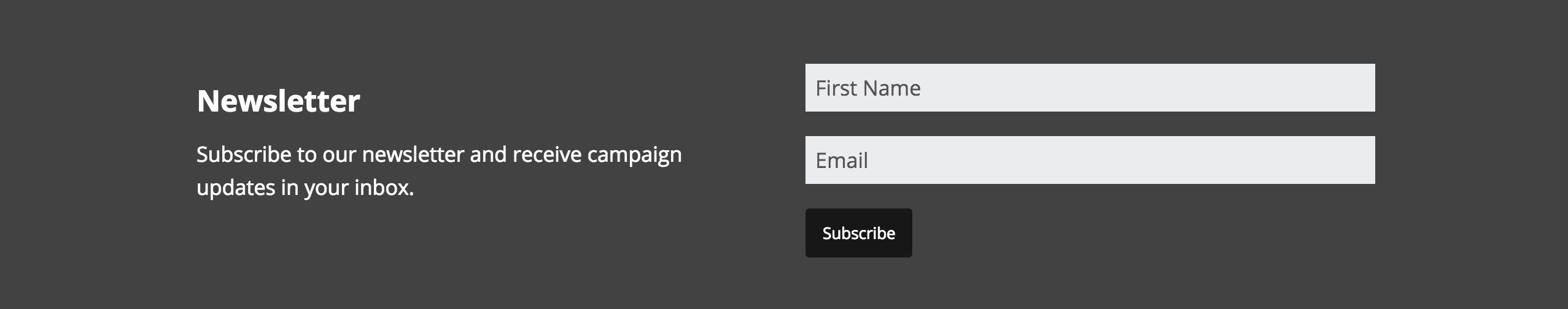 newsletter block | Charitable newsletter block