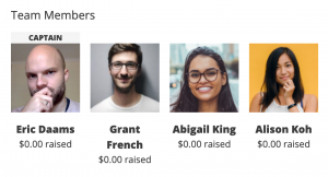 Team Members Row in Page | Charitable Screenshot of Team Members Row in Page