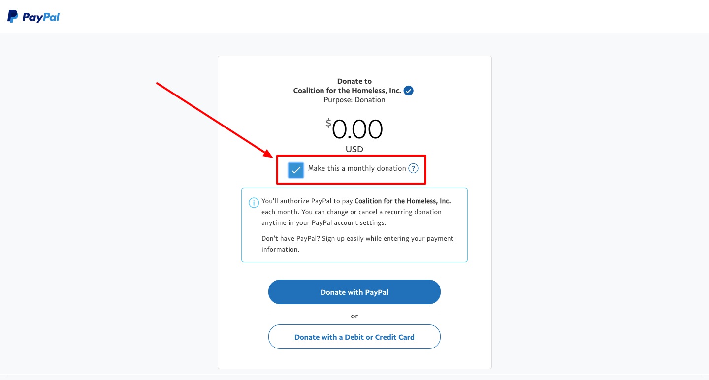 paypal for nonprofits donate recurring
