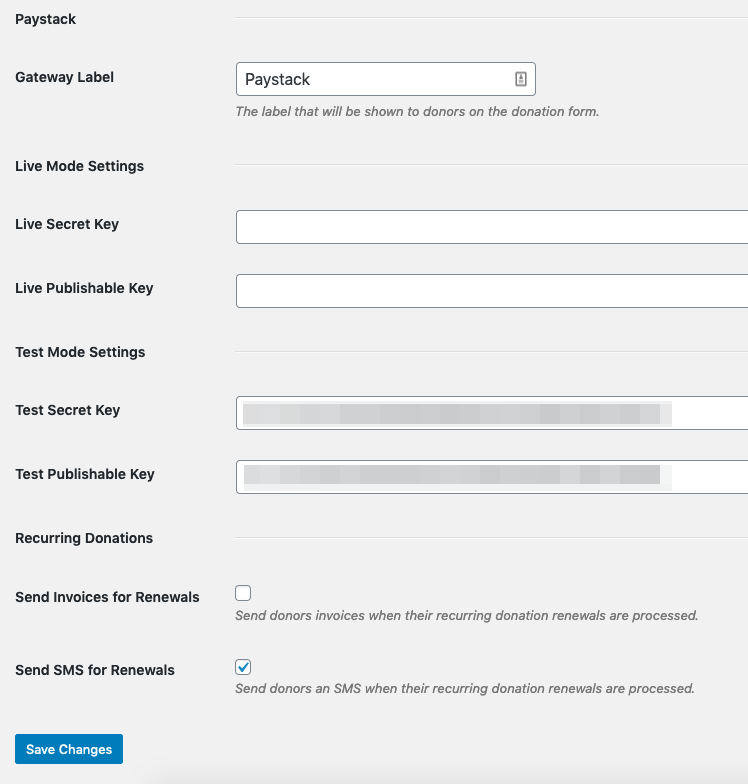 Charitable-Paystack-settings-page | Charitable