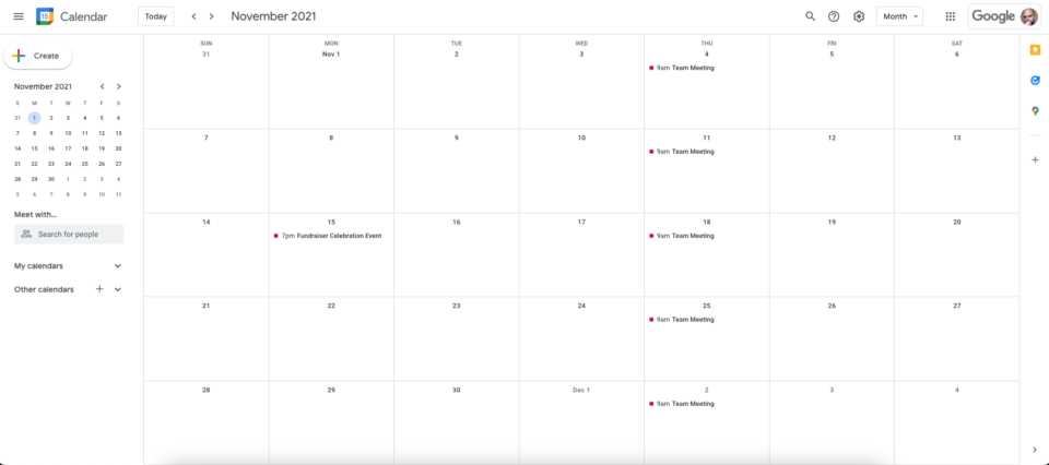 Google-Calendar-example | Charitable