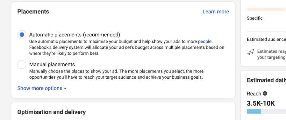 placement-settings | Charitable The options for ad placement in Facebook Ads Manager.