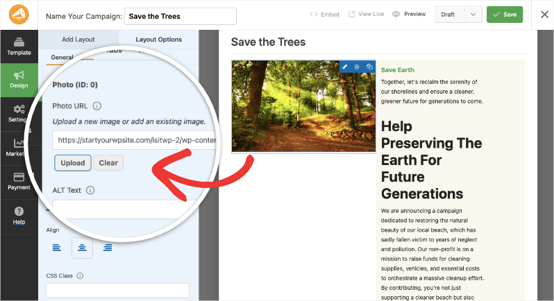 Upload photo in Charitable builder | Charitable Upload photo in Charitable builder