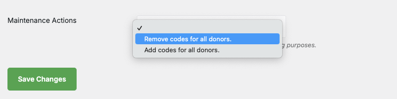 Add remove donor referral codes