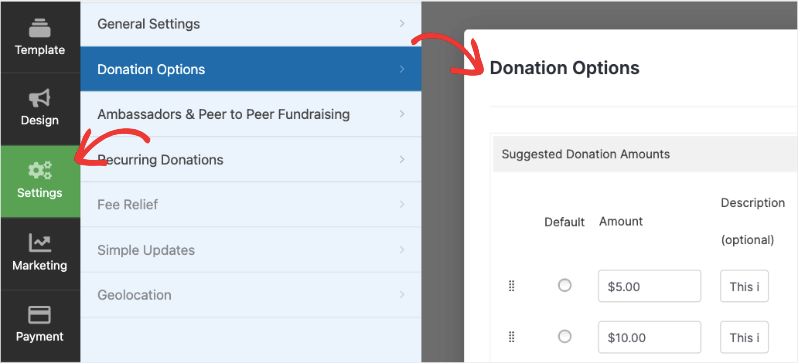 charitable settings donation options | Charitable Charitable settings donation options