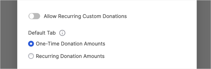 Default tab and custom recurring donation | Charitable Default tab and custom recurring donation