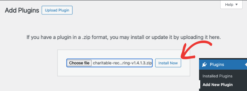 Upload recurring addon