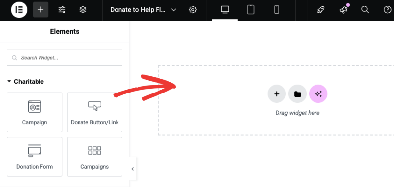 Add donate button in Elementor | Charitable Add donate button in Elementor