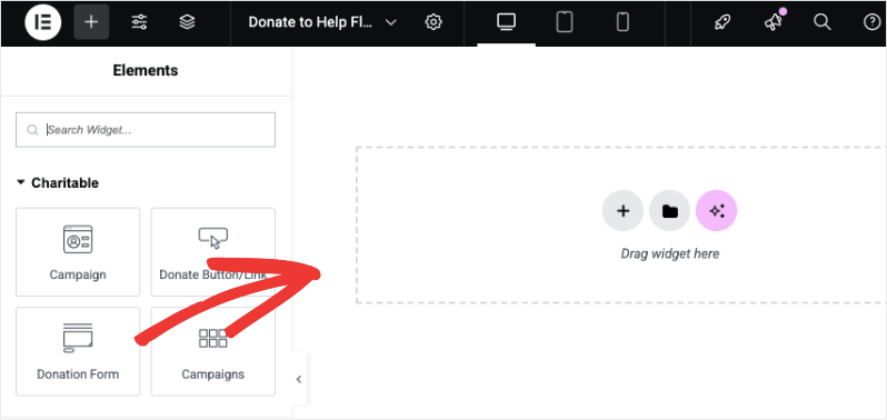 Add donate form in Elementor | Charitable Add donate form in Elementor