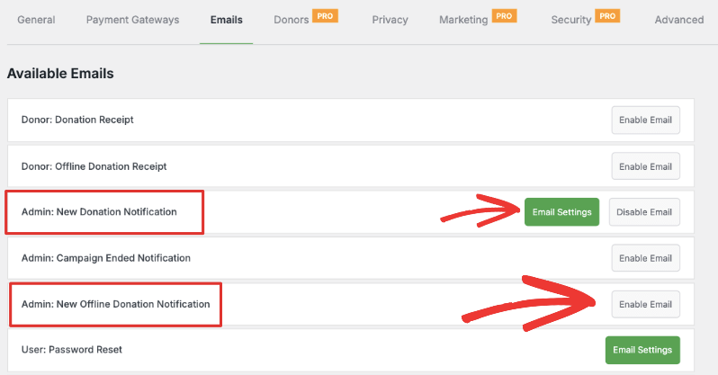 Admin new donor notification | Charitable Admin new donor notification