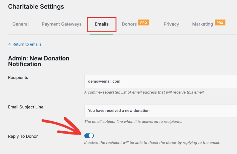 Email reply to | Charitable Email reply to