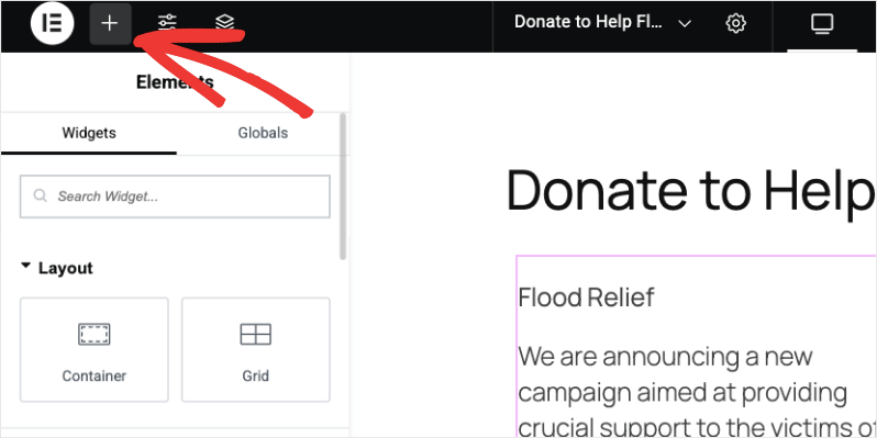 plus icon in elementor | Charitable Plus icon in Elementor
