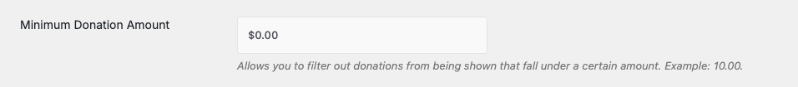 Minimum donation amount in DonorTrust