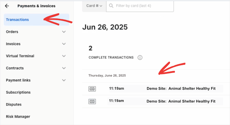 Square transaction complete