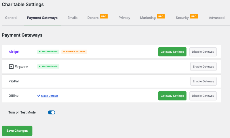 Charitable payment gateway settings | Charitable Charitable payment gateway settings