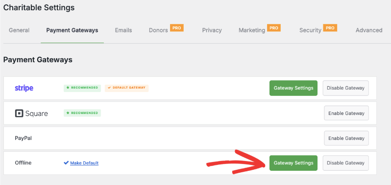 Offline donation gateway settings | Charitable Offline donation gateway settings