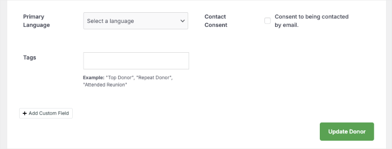Tags in donor profile | Charitable Tags in donor profile