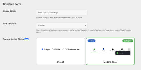 Donation form modern option | Charitable Donation form modern option