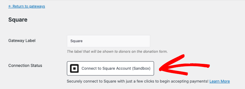 Square connection status sandbox | Charitable Square connection status sandbox