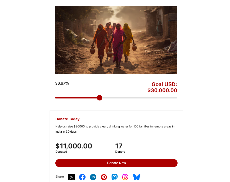Sample fundraiser campaign for drinking water | Charitable Sample fundraiser campaign for drinking water