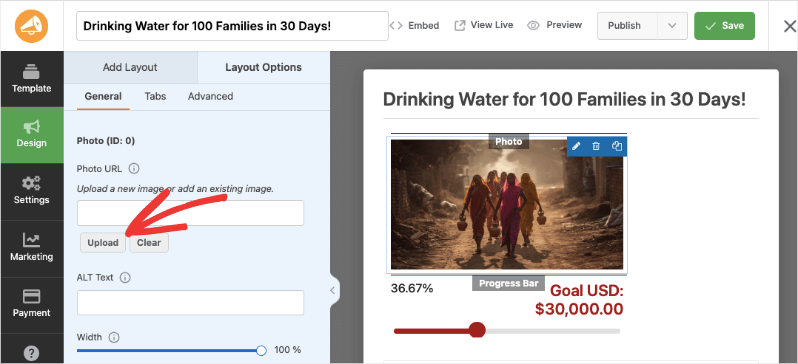 Upload an image | Charitable Upload an image