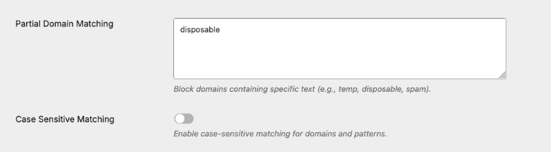 Partial domain matching
