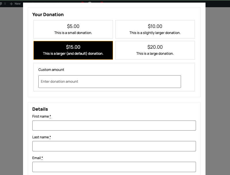 donation form