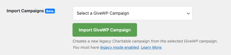 GiveWP import campaigns | Charitable GiveWP import campaigns