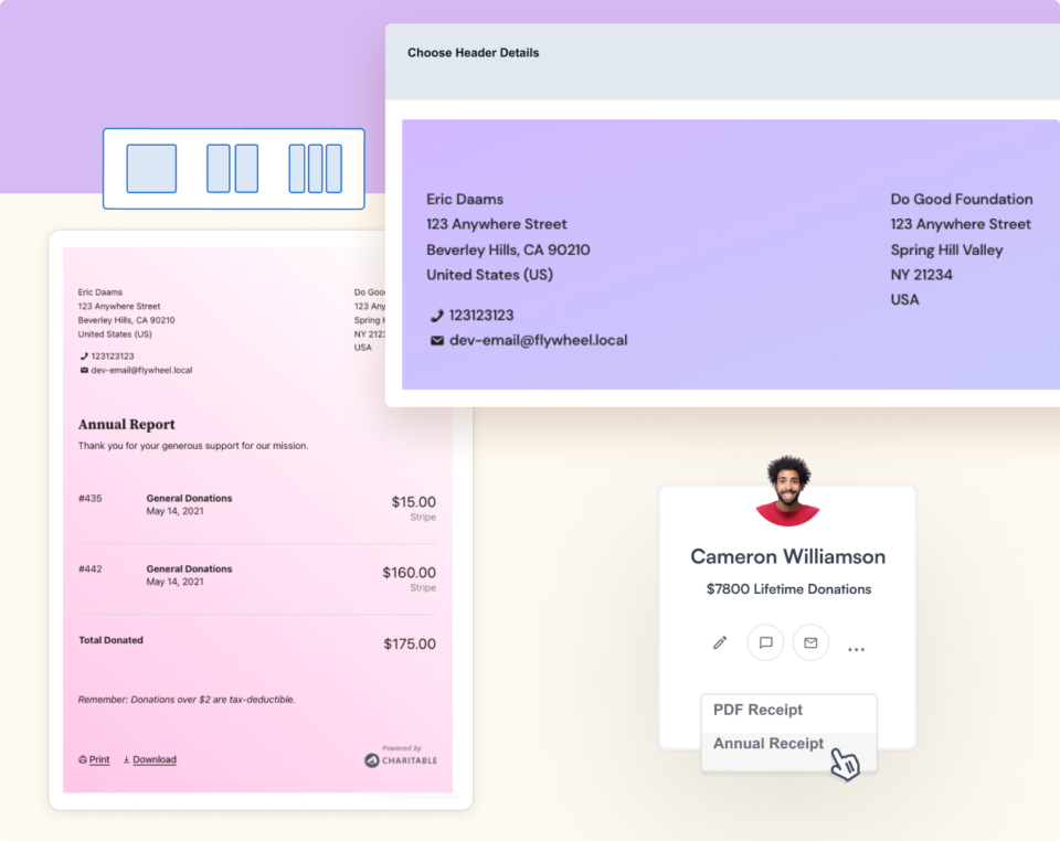 Annual receipts feature