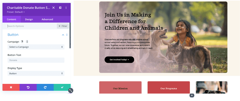 Charitable donate button in divi | Charitable Charitable donate button in divi