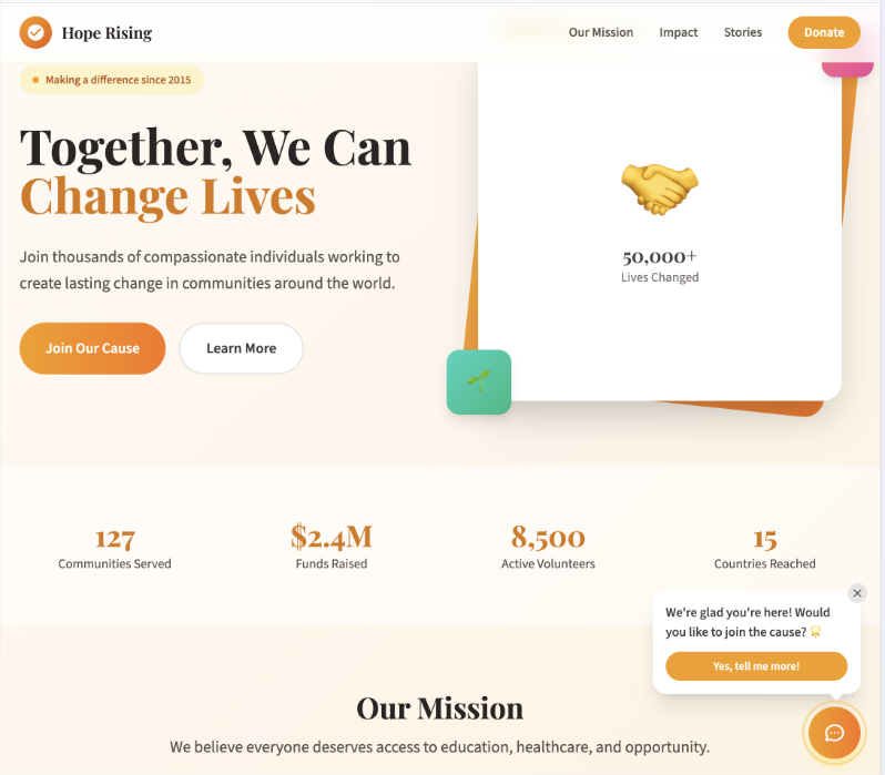 chatbot | Charitable Donation chatbot on website