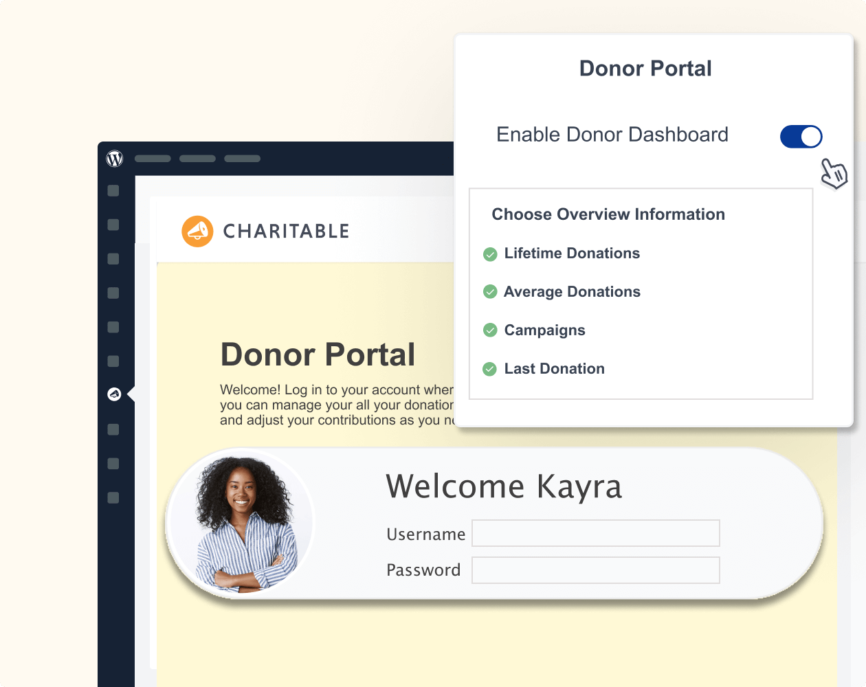 enable donor dashboard