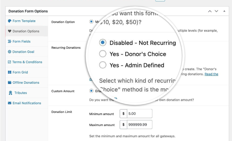GiveWP recurring donations