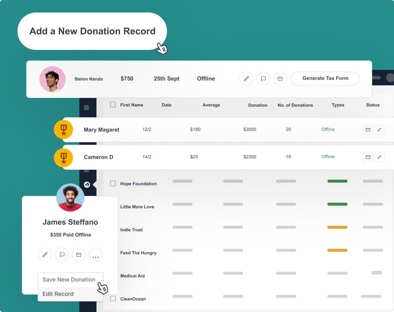 Add new offline donation | Charitable Add new offline donation