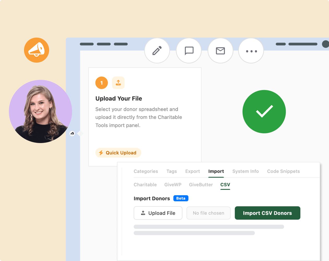 Charitable csv donor import