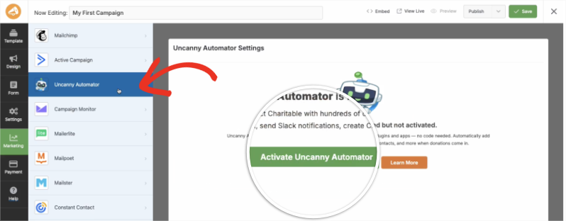 Connect Uncanny Automator | Charitable Connect Uncanny Automator