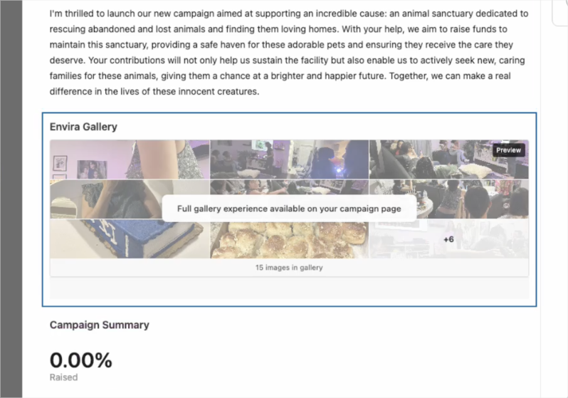 Envira Gallery in campaign