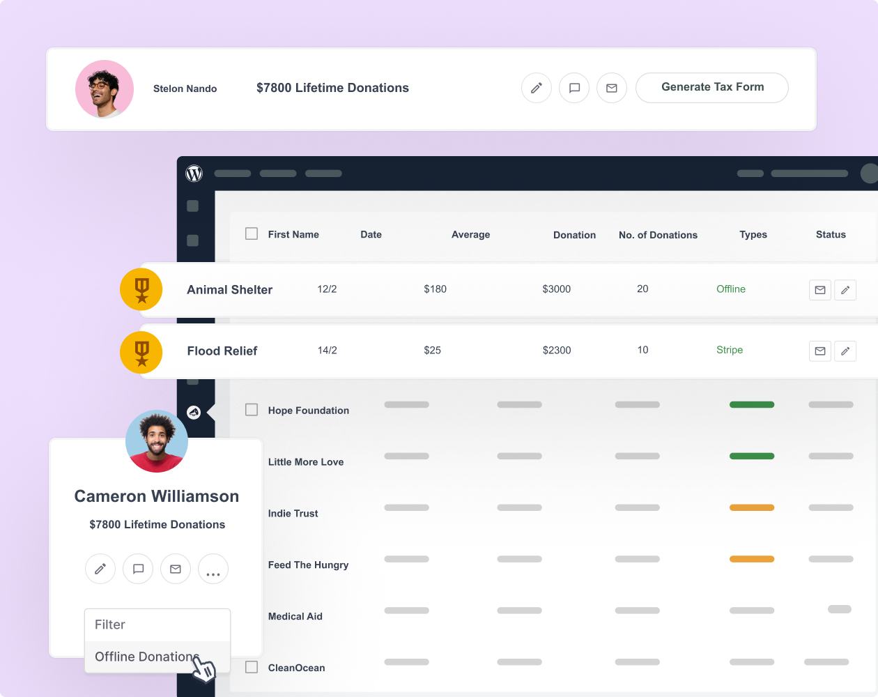 Filter offline donations | Charitable Filter offline donations
