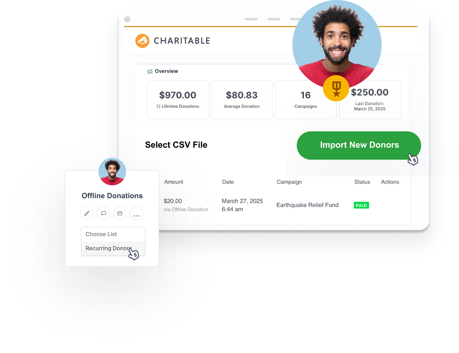 Import donors feature