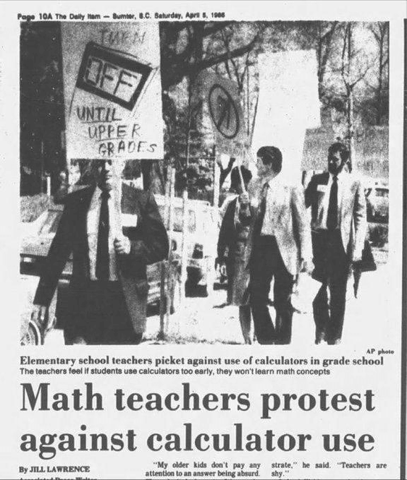 Teachers protest against calculators