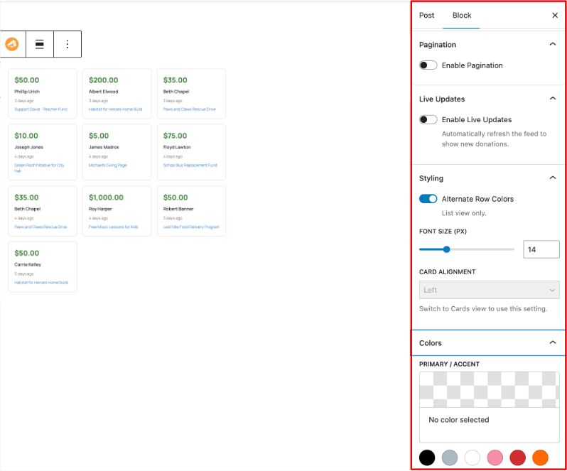 Settings-in-donations-feed