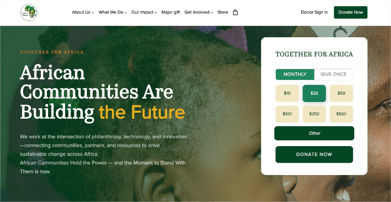 Real life example of mini donation widget | Charitable Real life example of mini donation widget