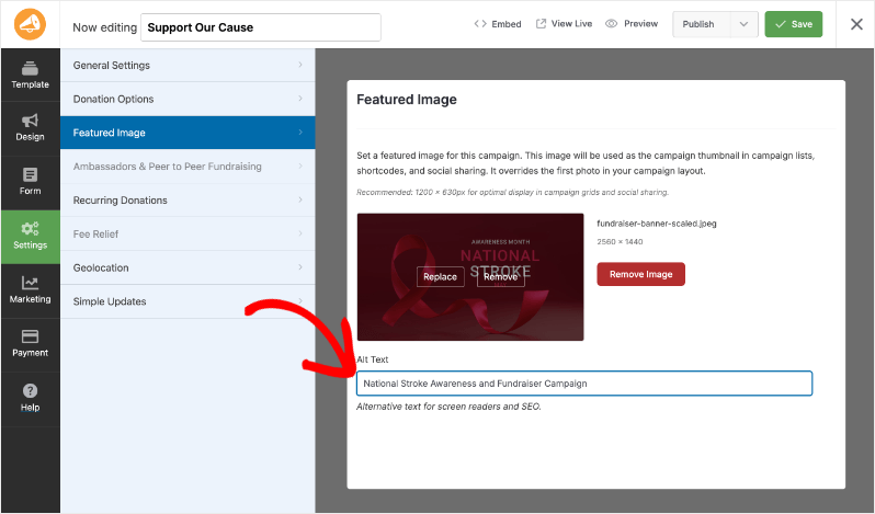 SEO element in featured image