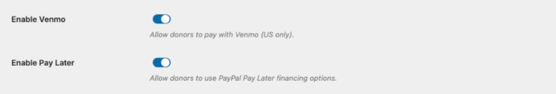 Enable Venmo and Pay Later in paypal