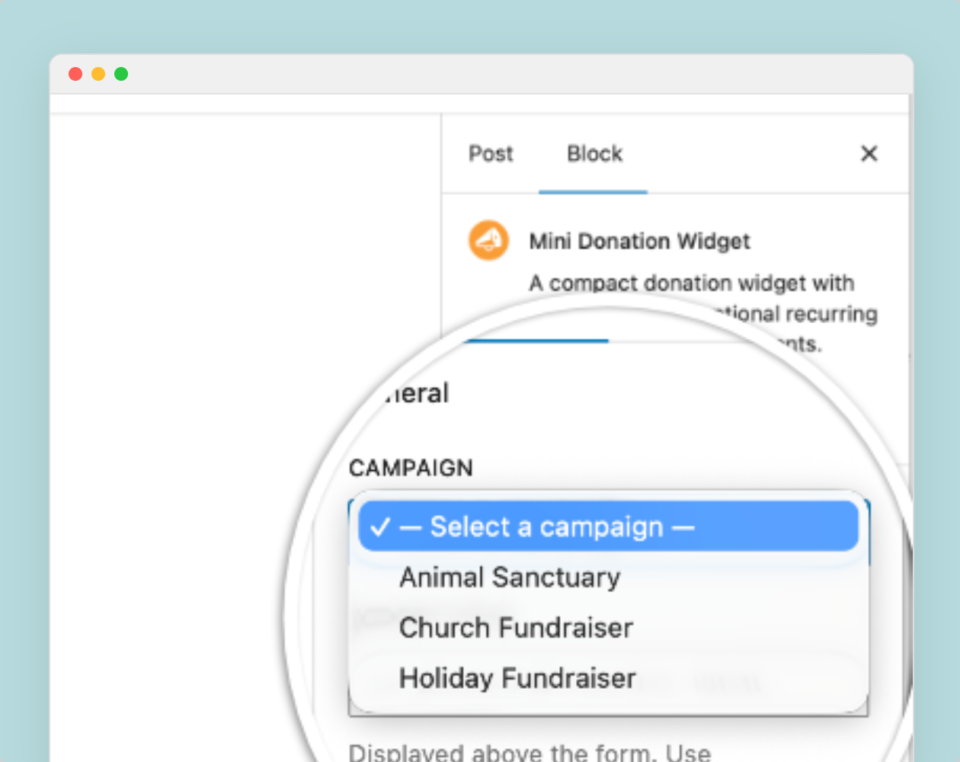 Add mini donation widget to page | Charitable Add mini donation widget to page