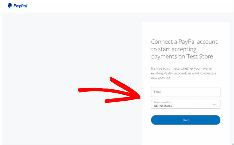 PayPal login screen