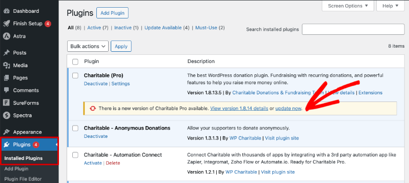 Update to the latest version | Charitable Update to the latest version