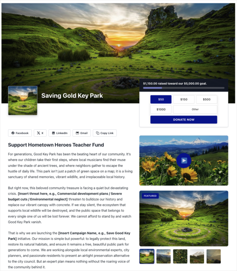 Ambassadors fundraiser page samples | Charitable Ambassadors fundraiser page samples
