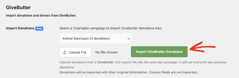 Import givebutter button | Charitable Import givebutter button